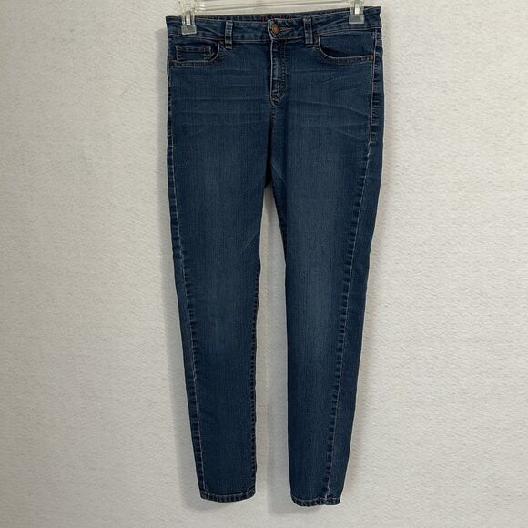 Elle Paris Jeans Women 8 Blue Mid Rise Skinny Medium Wash Preppy Comfy Stretch - Picture 12 of 13